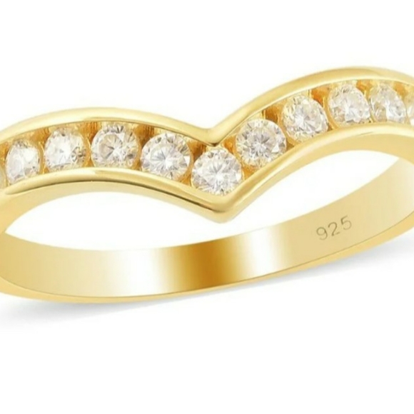 NEW Moissanite VS EF Wishbone Gold Ring - Picture 9 of 14